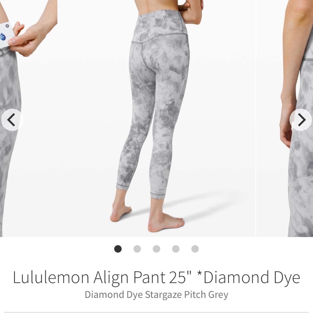 Lululemon Diamond Dye Leggings Diamond Dye Stargaze Pitch Grey Size 8